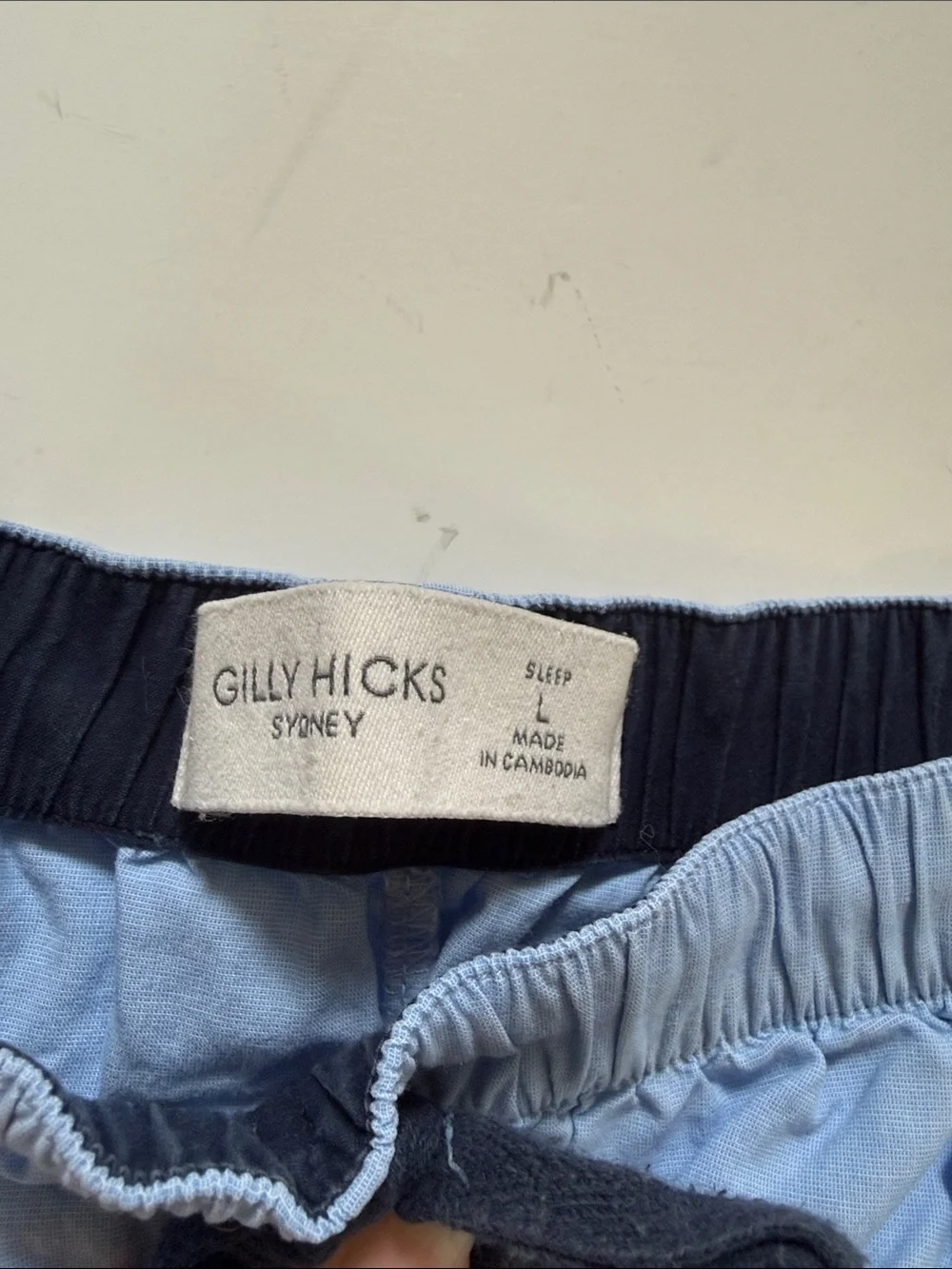 Gilly Hicks Light Blue Lounge Shorts with Navy Trim